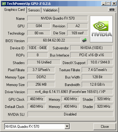 NVIDIA Quadro FX 570 NVIDIA Quadro FX 570